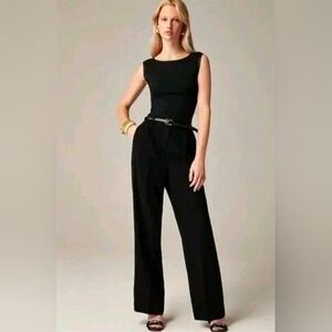 J. Crew Wide-Leg Trouser in Four-Season Stretch Black Size 06